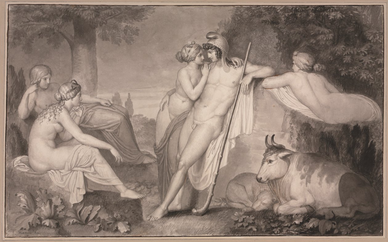 पेरिस और ओएनोन, 1791। द्वारा जॉन फ्लैक्समैन
