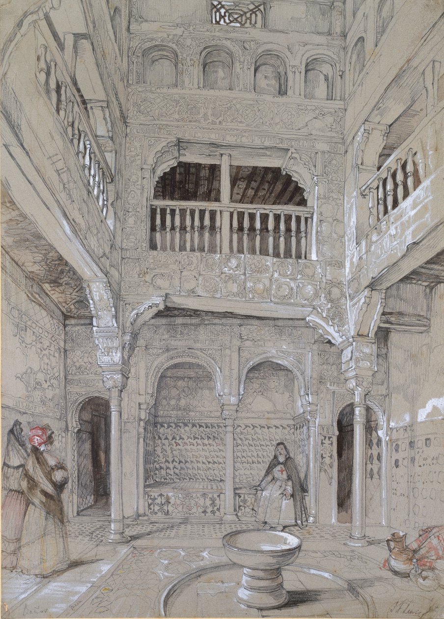 अलहम्ब्रा में स्नानागार में प्रवेश, c1830s द्वारा जॉन फ्रेडरिक लुईस
