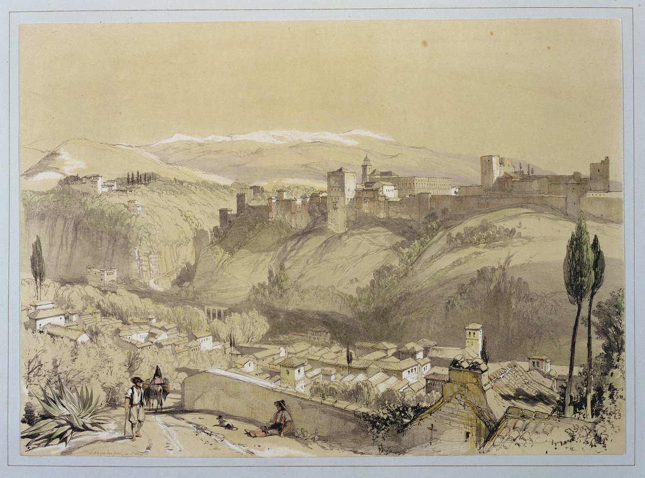 जेम्स डफिल्ड हार्डिंग (1798-1863), 1835 द्वारा उत्कीर्ण &39;स्केचेस एंड ड्रॉइंग ऑफ द अल्हैम्ब्रा&39;, अल्बे से अल्हम्बरा द्वारा जॉन फ्रेडरिक लुईस