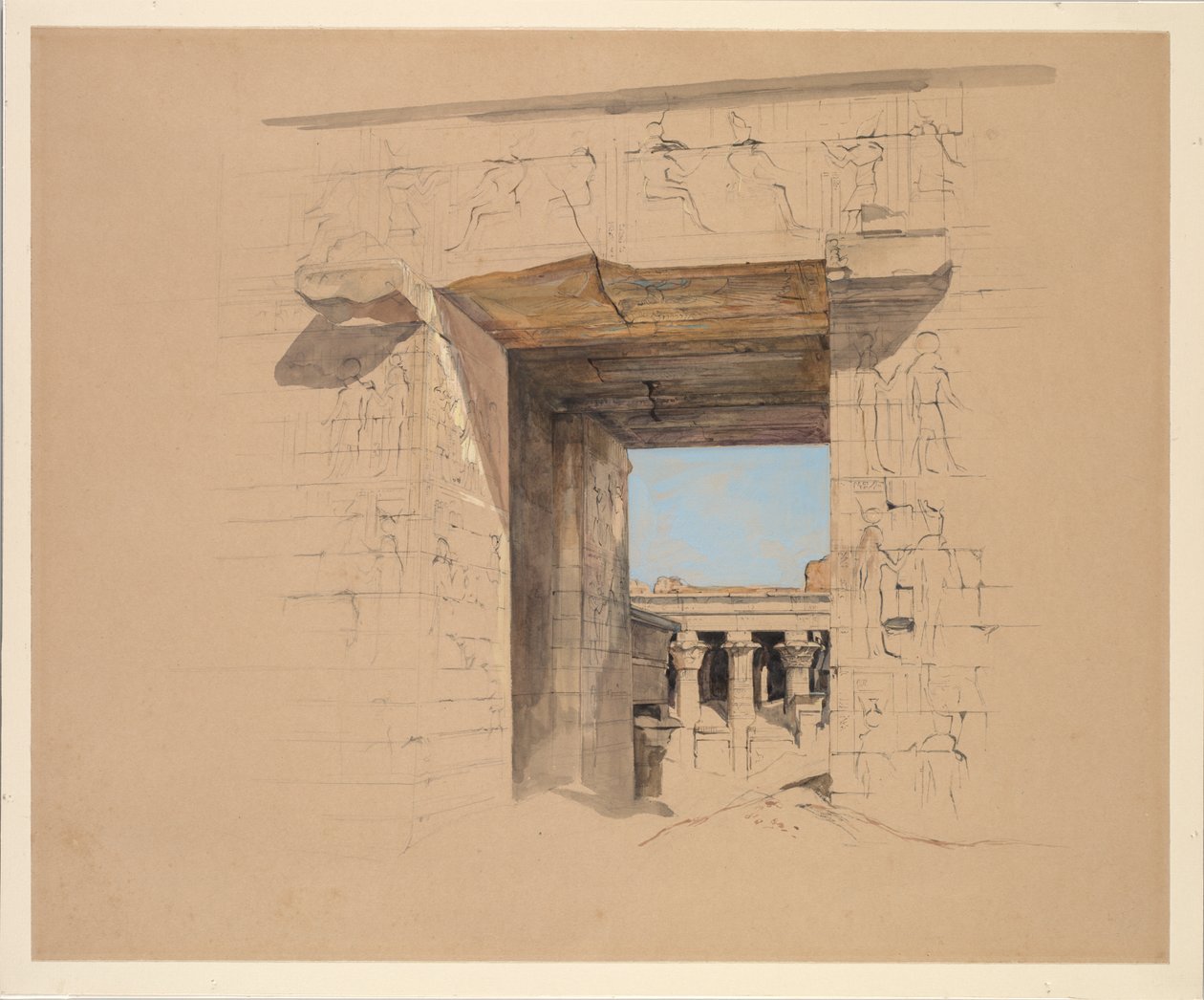 एडफू का मंदिर: 1850 का तोरण द्वार। द्वारा जॉन फ्रेडरिक लुईस