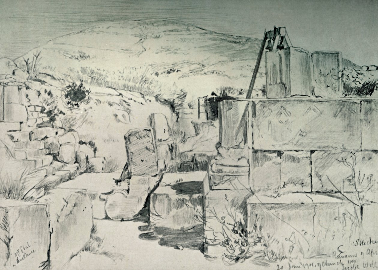 शेचम नब्लस, 1902 में जैक्स वेल पर चौथी शताब्दी के चर्च का एप। द्वारा जॉन फुललीवे