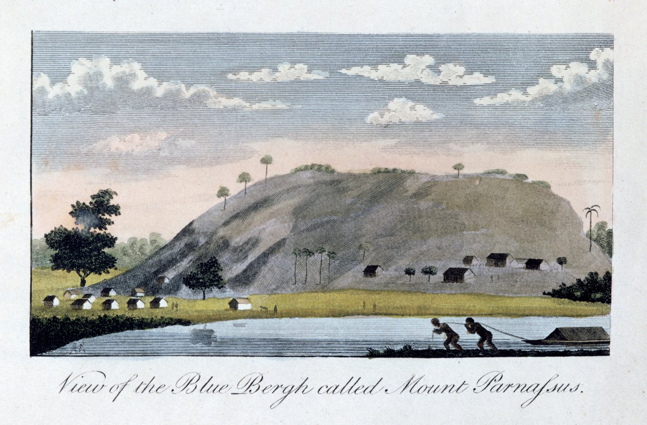 ब्लू बर्ग का दृश्य, माउंट परनासस, 1813 द्वारा जॉन गेब्रियल स्टीडमैन