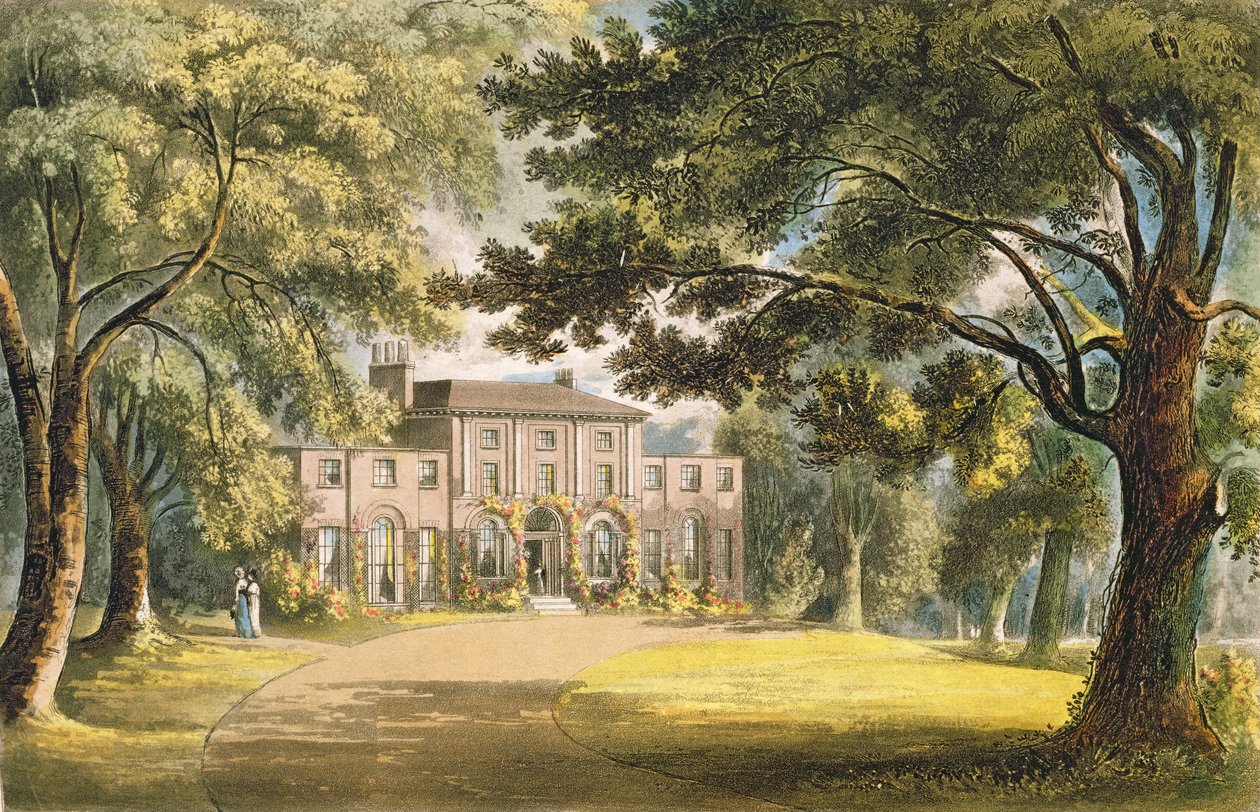 एकरमैन की &39;रिपोजिटरी ऑफ आर्ट्स&39; से होली ग्रोव हाउस, c.1826 प्रकाशित द्वारा जॉन गेंडल