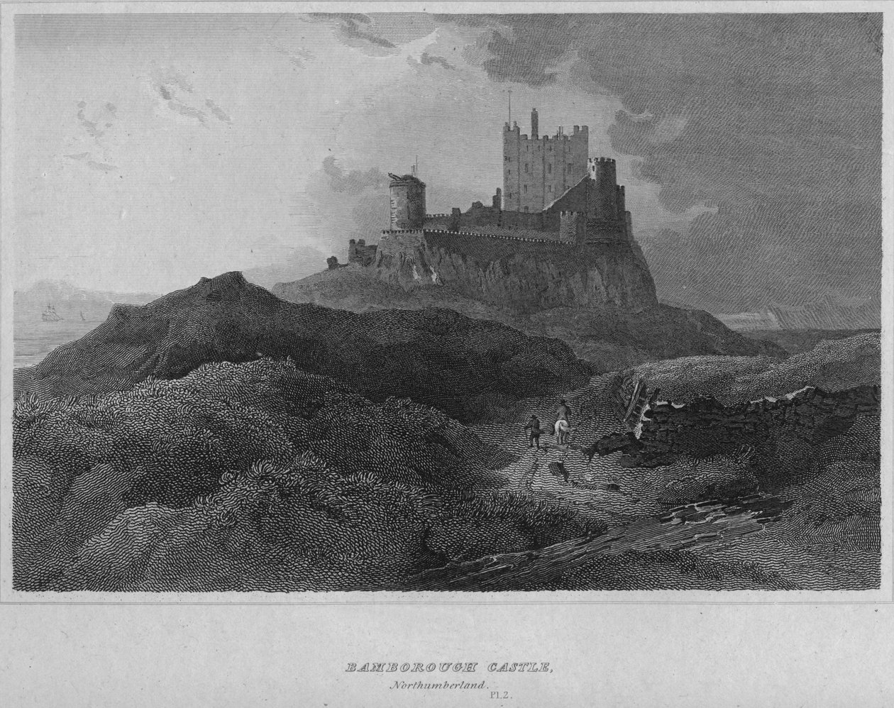 बम्बोरो कैसल, नॉर्थम्बरलैंड, 1814 द्वारा जॉन ग्रेग