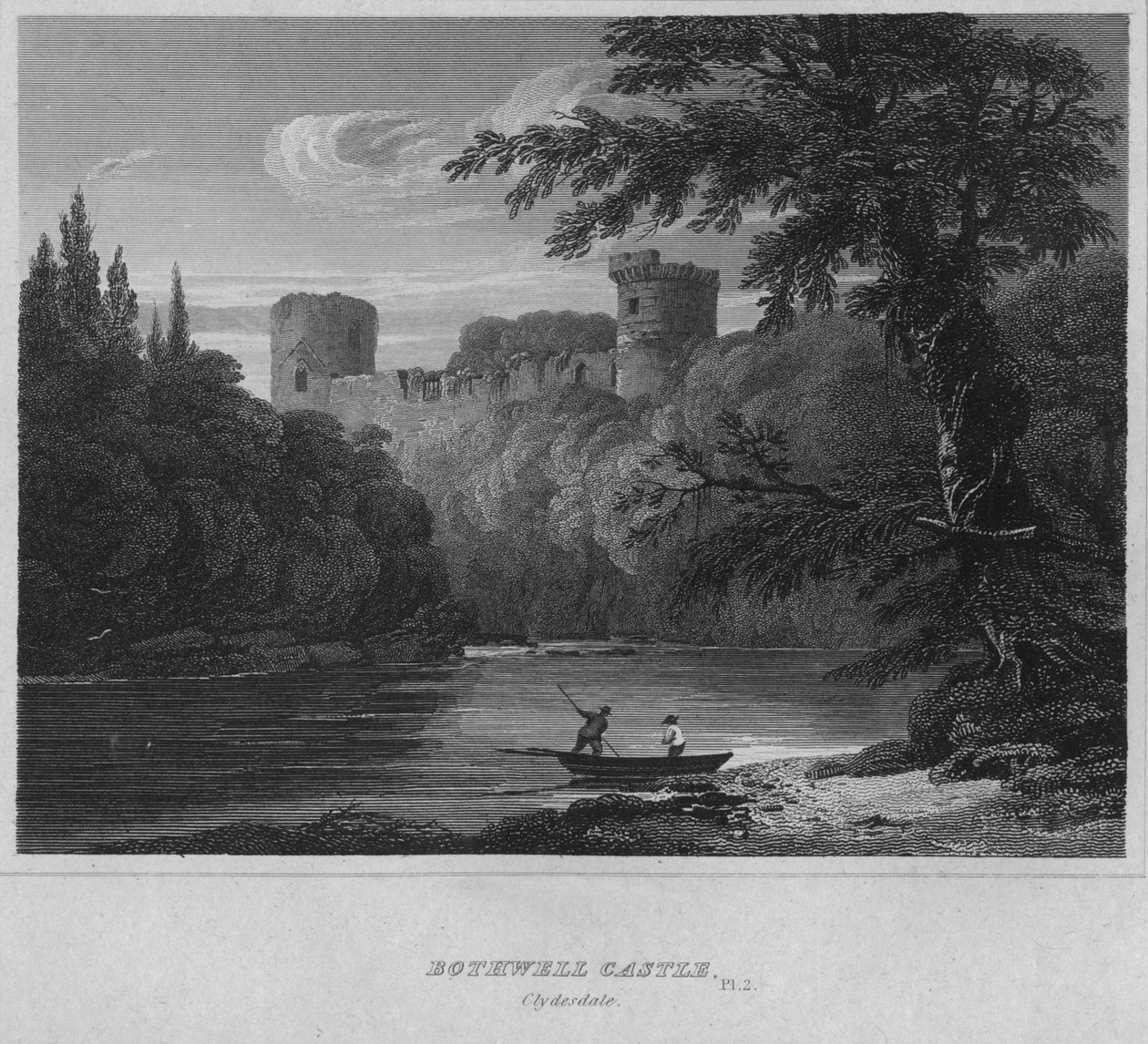 बोथवेल कैसल, क्लाइड्सडेल, 1814 द्वारा जॉन ग्रेग