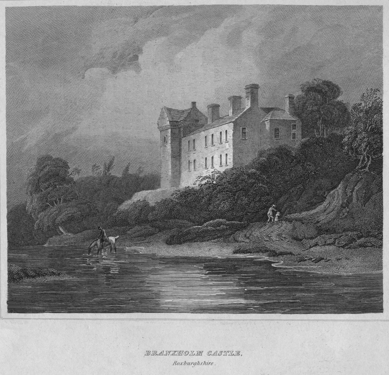 ब्रैंक्सहोम कैसल, रोक्सबर्गशायर, 1814 द्वारा जॉन ग्रेग