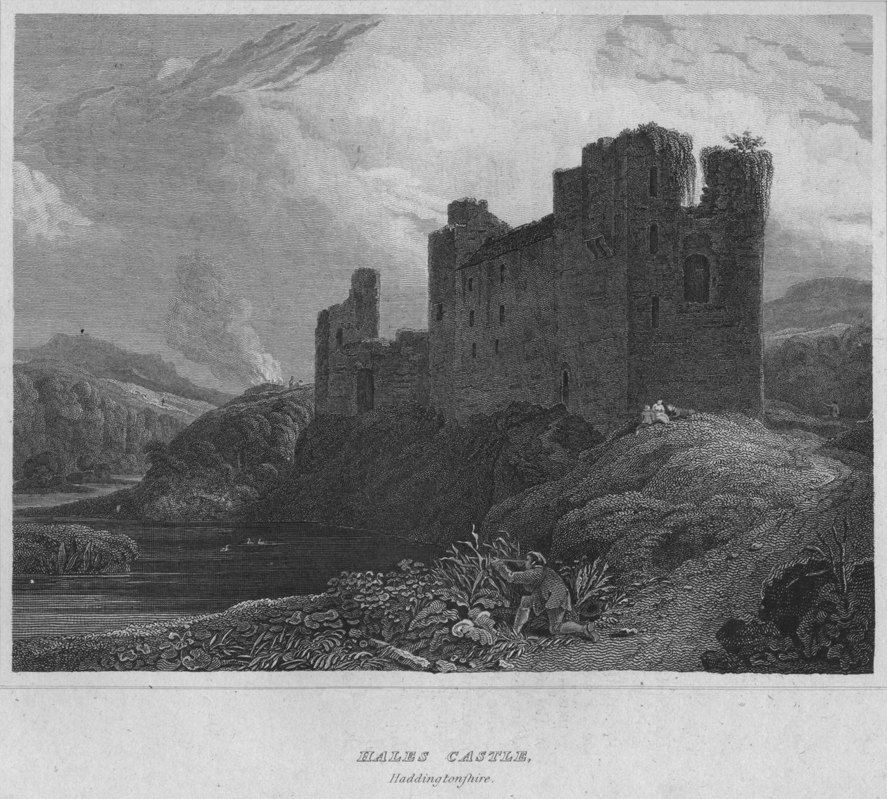 हेल्स कैसल, हैडिंगटनशायर, 1814 द्वारा जॉन ग्रेग