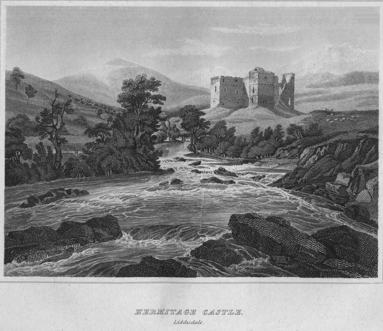 हर्मिटेज कैसल। लिडिसडेल, 1814 द्वारा जॉन ग्रेग