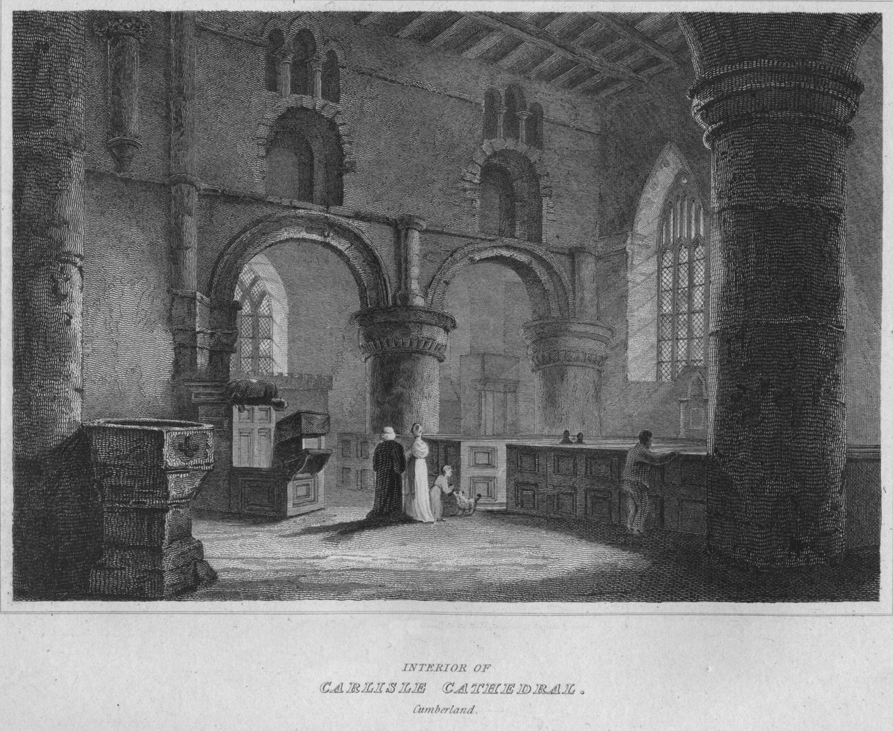 कार्लिसल कैथेड्रल का इंटीरियर। कंबरलैंड, 1814 द्वारा जॉन ग्रेग