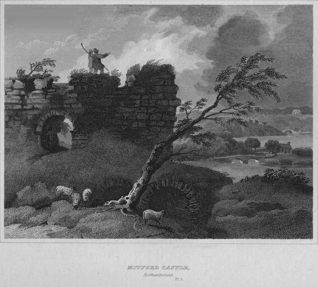 मिटफोर्ड कैसल, नॉर्थम्बरलैंड, 1814 द्वारा जॉन ग्रेग