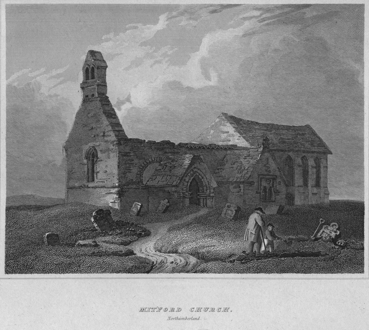मिटफोर्ड चर्च, नॉर्थम्बरलैंड, 1814 द्वारा जॉन ग्रेग