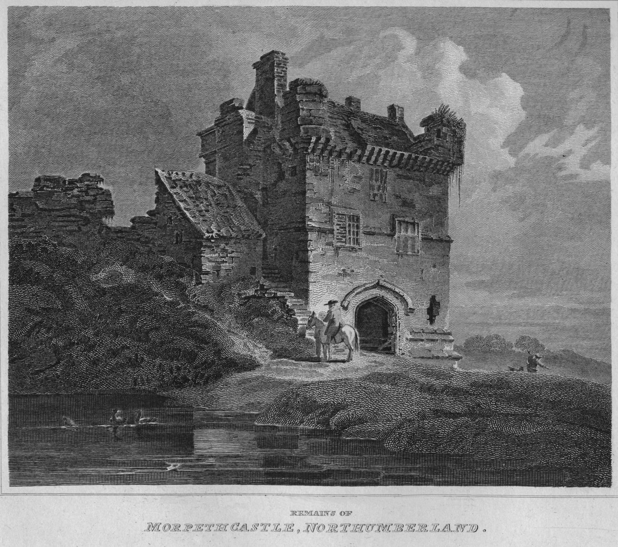 मोरपेथ कैसल, नॉर्थम्बरलैंड, 1814 के अवशेष द्वारा जॉन ग्रेग