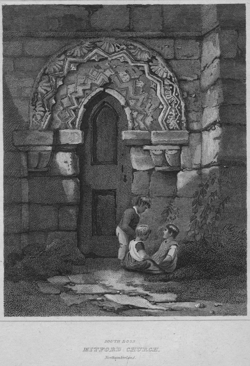 साउथ डोर - मिटफोर्ड चर्च, नॉर्थम्बरलैंड, 1814 द्वारा जॉन ग्रेग