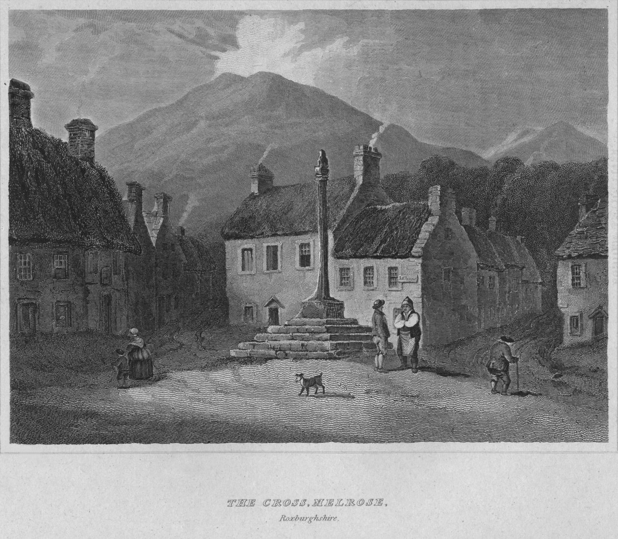 द क्रॉस, मेलरोज़, रोक्सबर्गशायर, 1814 द्वारा जॉन ग्रेग