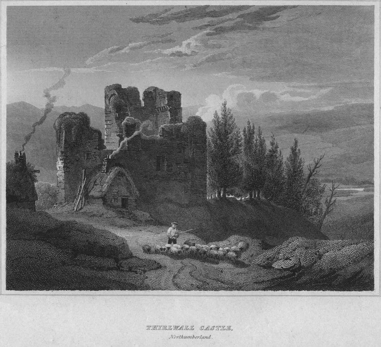थिरवॉल कैसल, नॉर्थम्बरलैंड, 1814 द्वारा जॉन ग्रेग