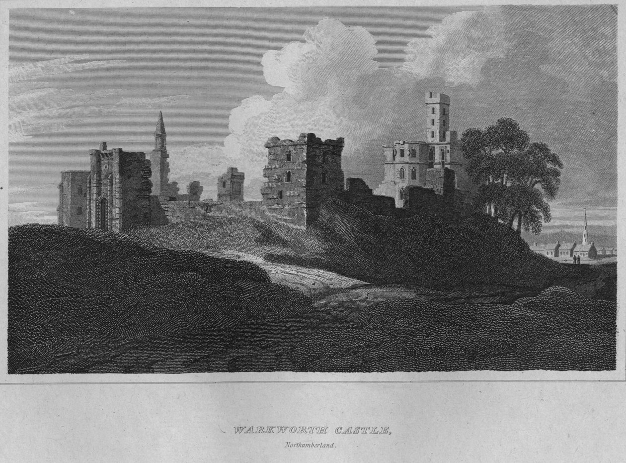 वार्कवर्थ कैसल, नॉर्थम्बरलैंड, 1814 द्वारा जॉन ग्रेग