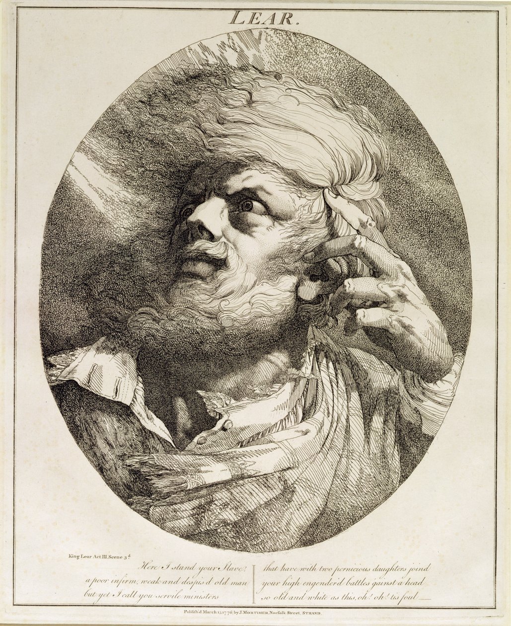 लीयर, किंग लीयर, एक्ट III, दृश्य 3, 1776 से द्वारा जॉन हैमिल्टन मोर्टिमर