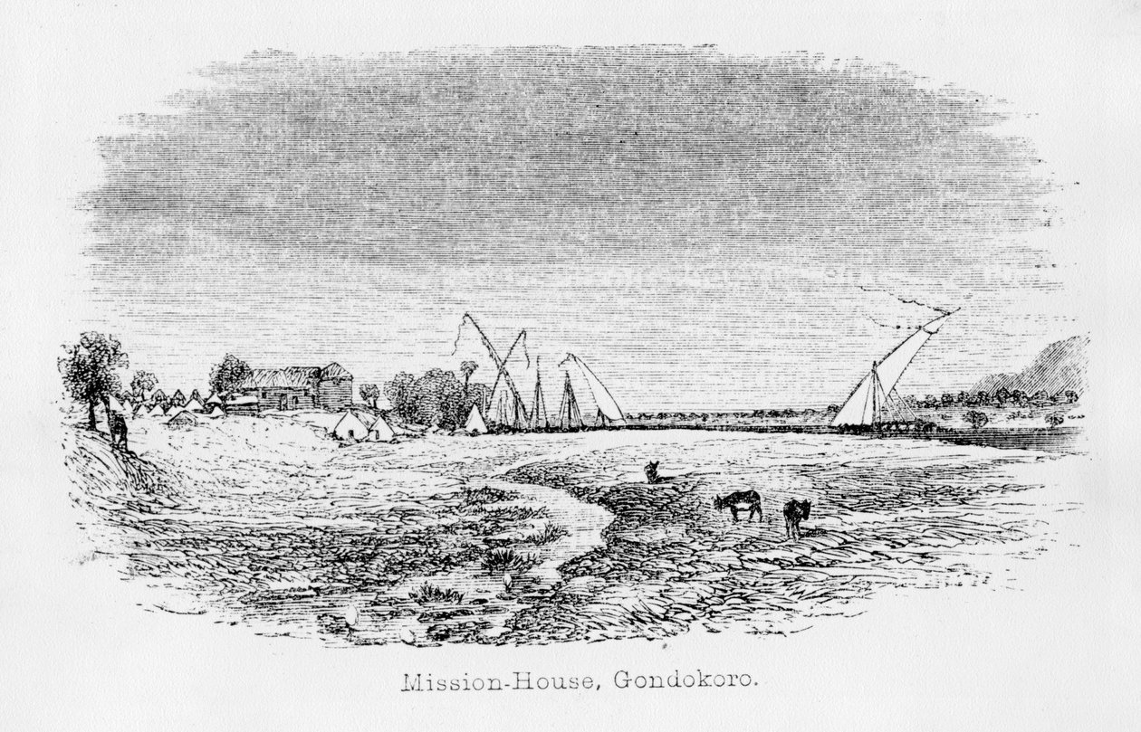 मिसन-हाउस, गोंडकोरो, &39;जर्नल ऑफ द नाइल ऑफ द सोर्स ऑफ द नील&39; से, 1864 द्वारा जॉन हैनिंग स्पेक