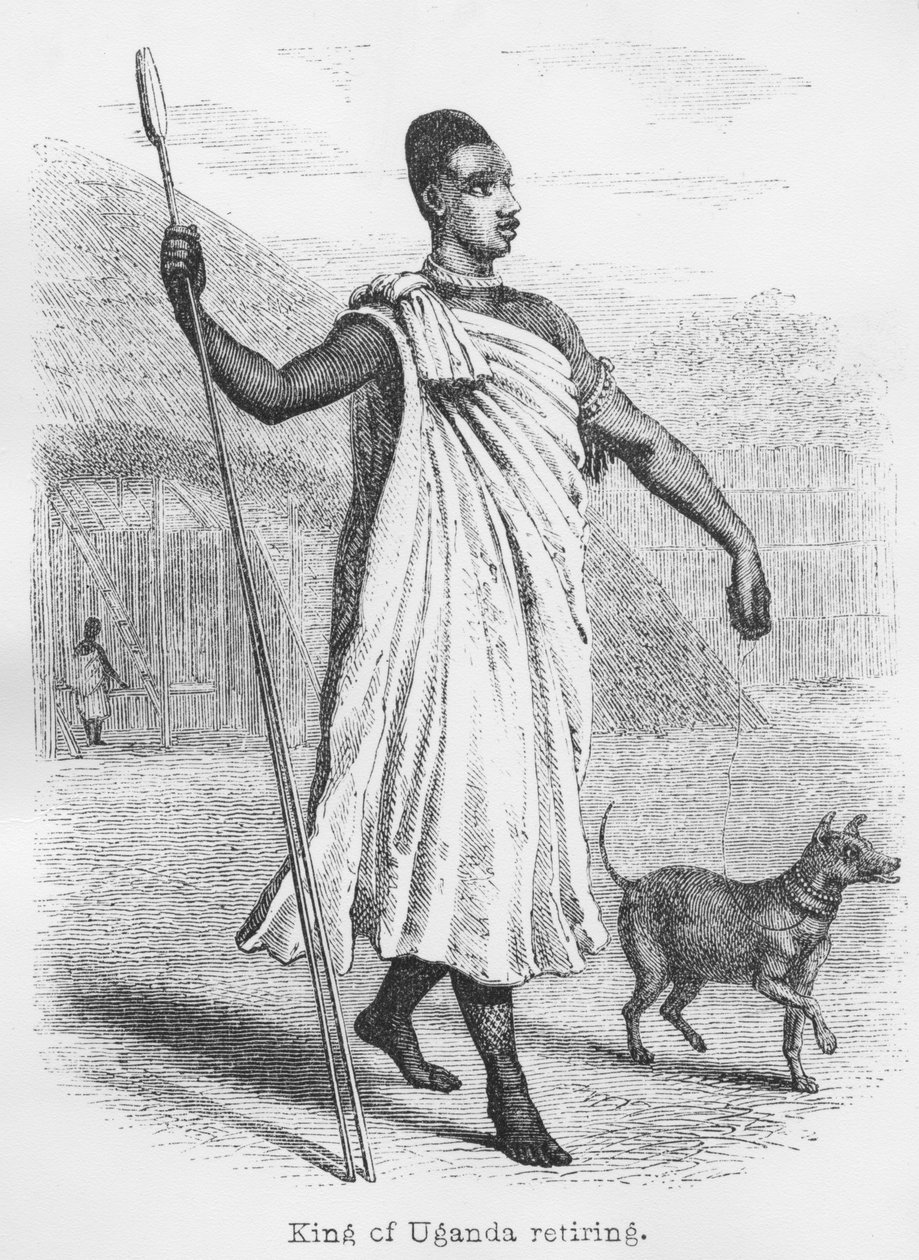 युगांडा के राजा सेवानिवृत्त, &39;नील के स्रोत की खोज के जर्नल&39; से, 1864 द्वारा जॉन हैनिंग स्पेक