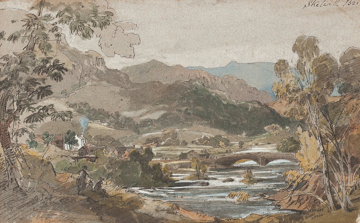 स्केलविथ ब्रिज, 1812 (कागज पर wc) द्वारा जॉन हार्डन