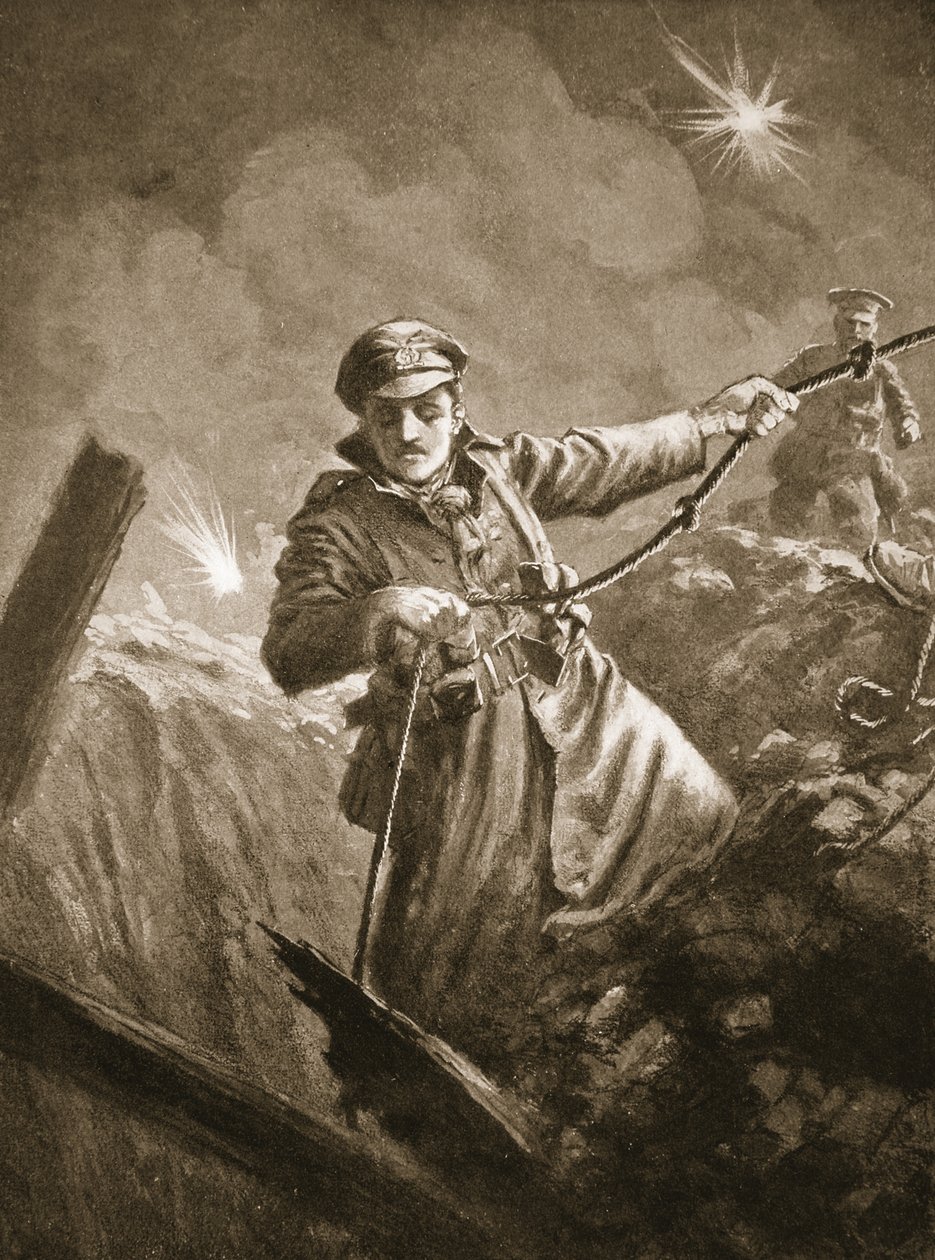 लेफ्टिनेंट जीपी बर्ल्टन एक खदान की शाफ्ट से बेहोश पुरुषों को बचाने में सहायता करते हैं द्वारा जॉन हैरिस वाल्डा