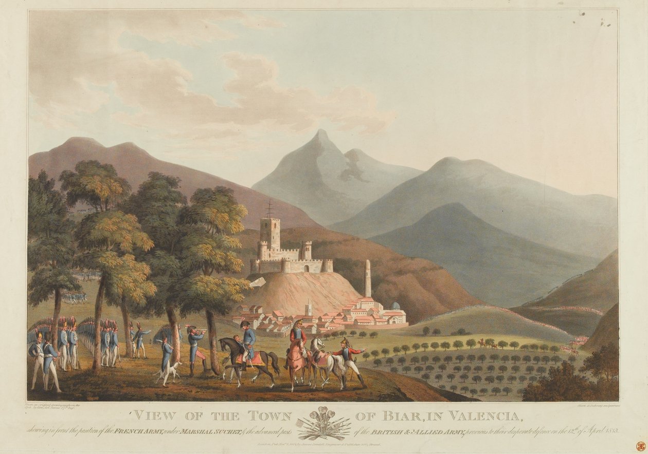 1814 (डबबर्ग) रंग द्वारा उकेरा गया, बिएर, वेलेंसिया शहर का एक दृश्य द्वारा जॉन हीविसाइड क्लार्क
