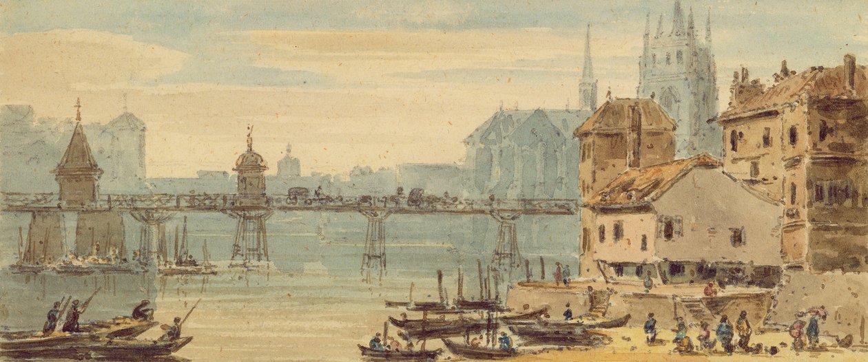 बेसल, c.1807 (wc और कलम कागज पर स्याही) द्वारा जॉन हेंडरसन