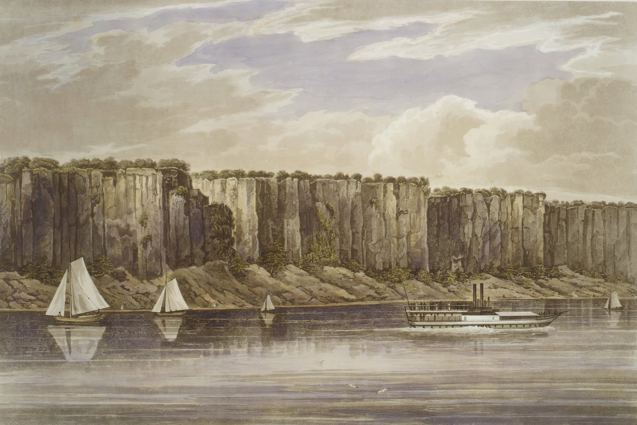 पैलिसेड्स नंबर 19, हडसन रिवर पोर्टफोलियो, 1823-24। द्वारा जॉन हिल