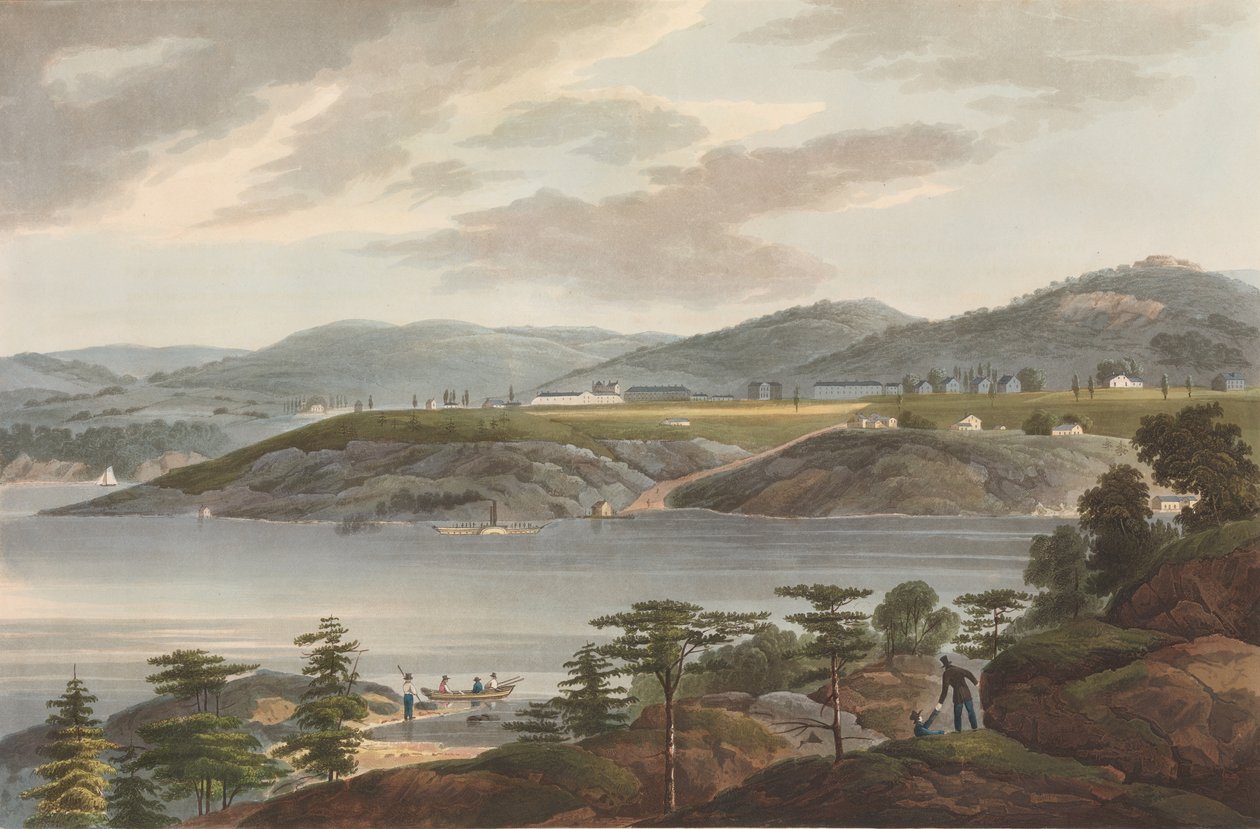 द हडसन रिवर पोर्टफोलियो का वेस्ट प्वाइंट नंबर 16, 1825। द्वारा जॉन हिल