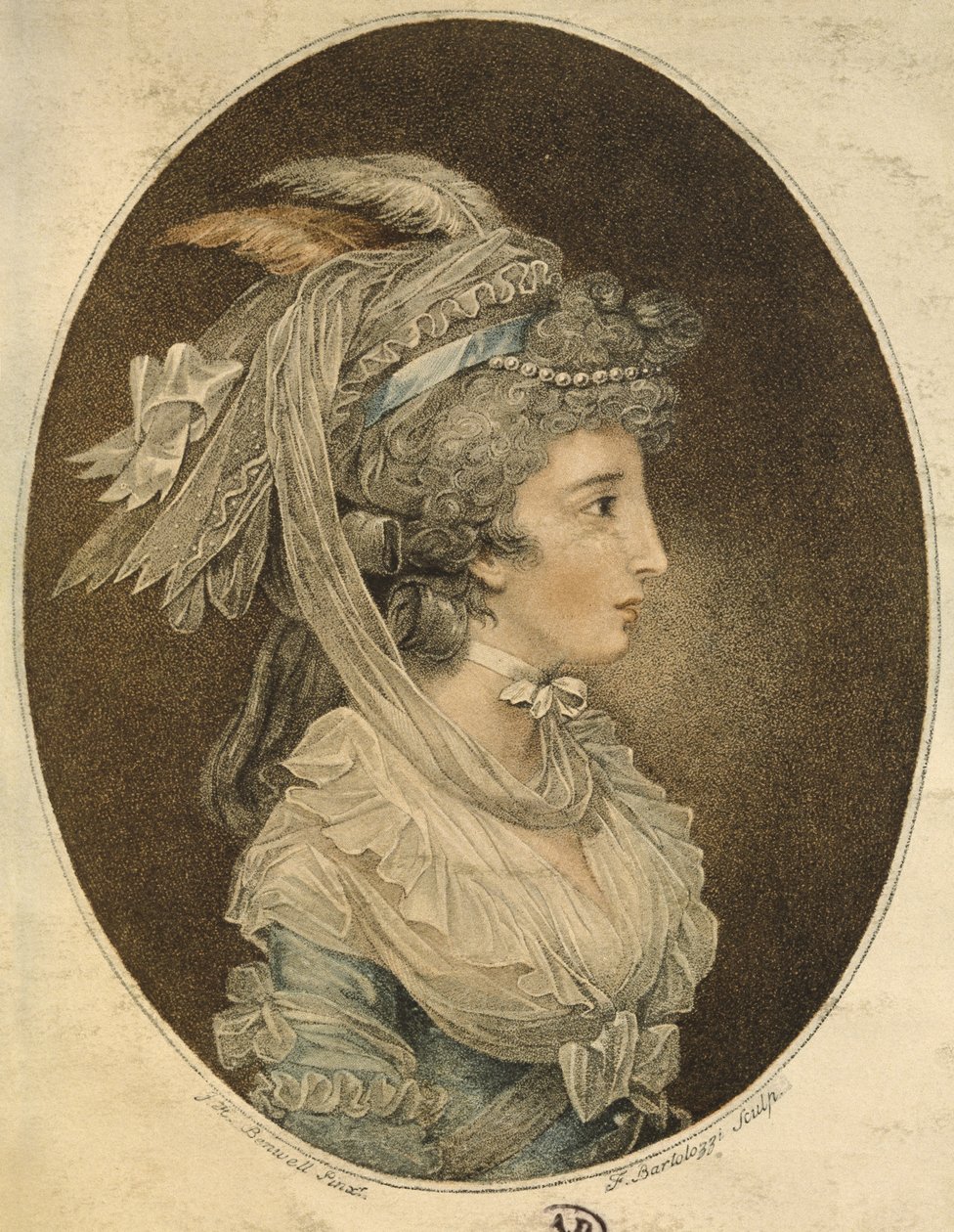 अंग्रेजी केश, फ्रांसेस्को बार्टोलोजी (1727-1815) (रंग उत्कीर्णन) द्वारा जॉन होजेस बेनवेल