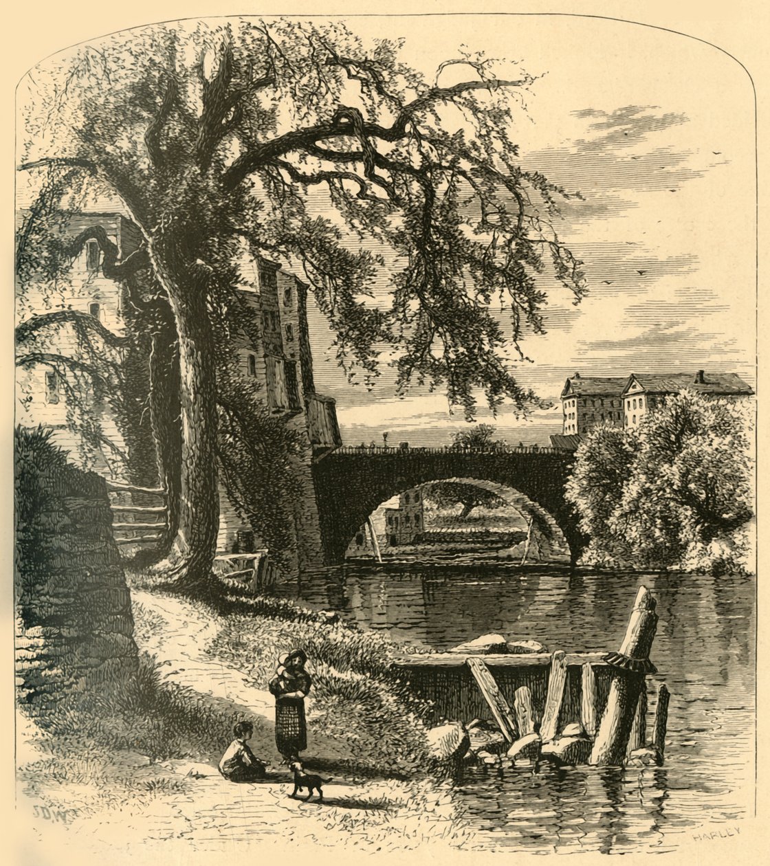 मेन-स्ट्रीट ब्रिज, हार्टफोर्ड, 1874। द्वारा जॉन जे. हार्ले
