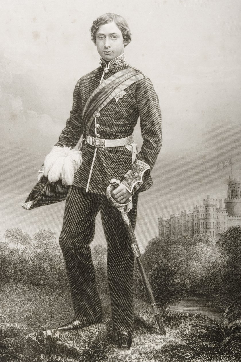 अल्बर्ट एडवर्ड (1841-1910) लंदन में 1860 में प्रकाशित &39;द ड्रॉइंग-रूम ऑफ एमिनेंट पर्सन, वॉल्यूम 2&39; से एक तस्वीर में डीजे पाउंड द्वारा उकेरा गया। द्वारा जॉन जाबेज एडविन पैस्ले मयाल
