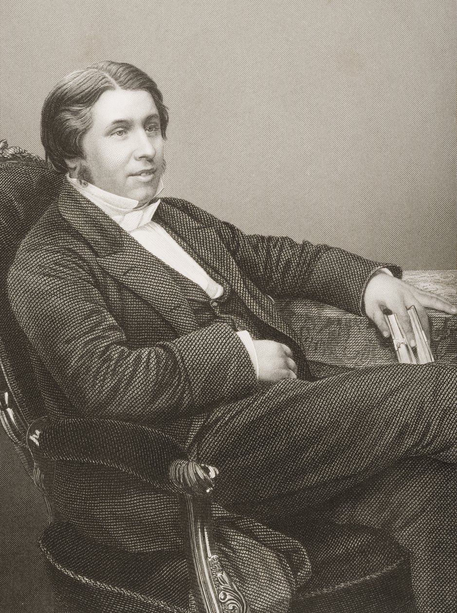 चार्ल्स हेडन सर्जन (1834-92) ने लंदन के 1860 में प्रकाशित &39;द ड्रॉइंग-रूम ऑफ एमिनेंट पर्सनजेज, वॉल्यूम 2&39; से एक तस्वीर से डीजे पाउंड को उकेरा। द्वारा जॉन जाबेज एडविन पैस्ले मयाल