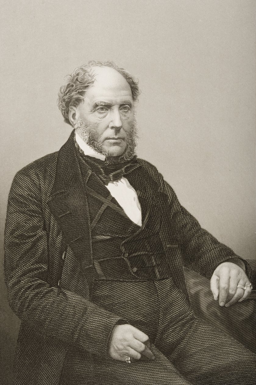 सर आर्किबाल्ड एलिसन (1792-1867) ने लंदन के 1860 में प्रकाशित &39;द ड्रॉइंग-रूम ऑफ एमिनेंट पर्सन, वॉल्यूम 2&39; से एक तस्वीर से डीजे पाउंड को उकेरा। द्वारा जॉन जाबेज एडविन पैस्ले मयाल