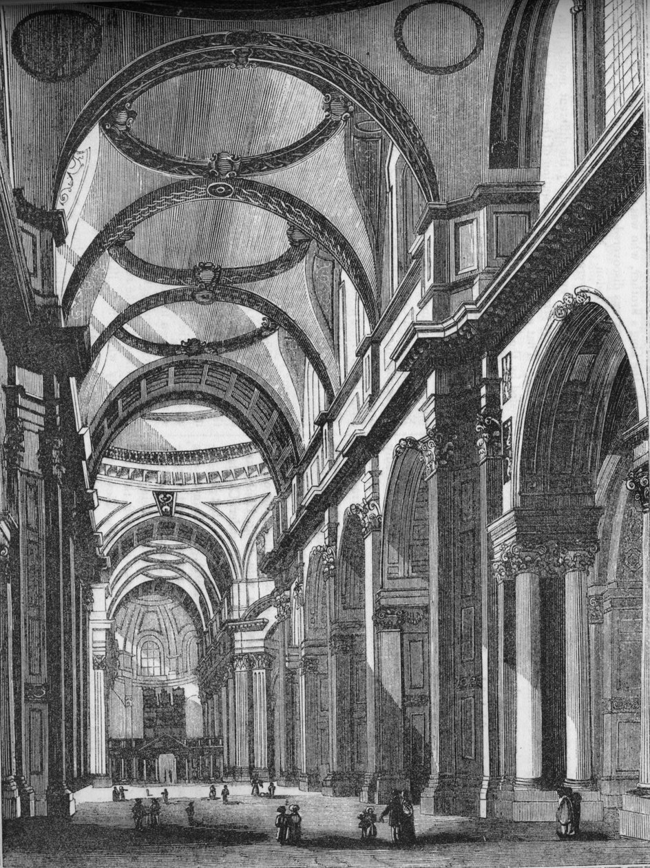 सेंट पॉल का इंटीरियर, पूर्व की ओर देख रहा है, 1835, 1845 द्वारा जॉन जैक्सन
