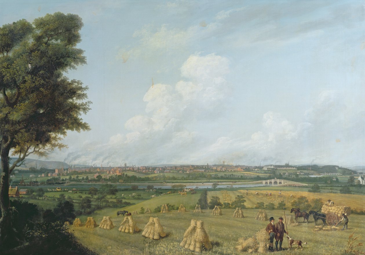 पेनवर्थम हिल से प्रेस्टन का दृश्य, c.1821 द्वारा जॉन जेनकिंसन