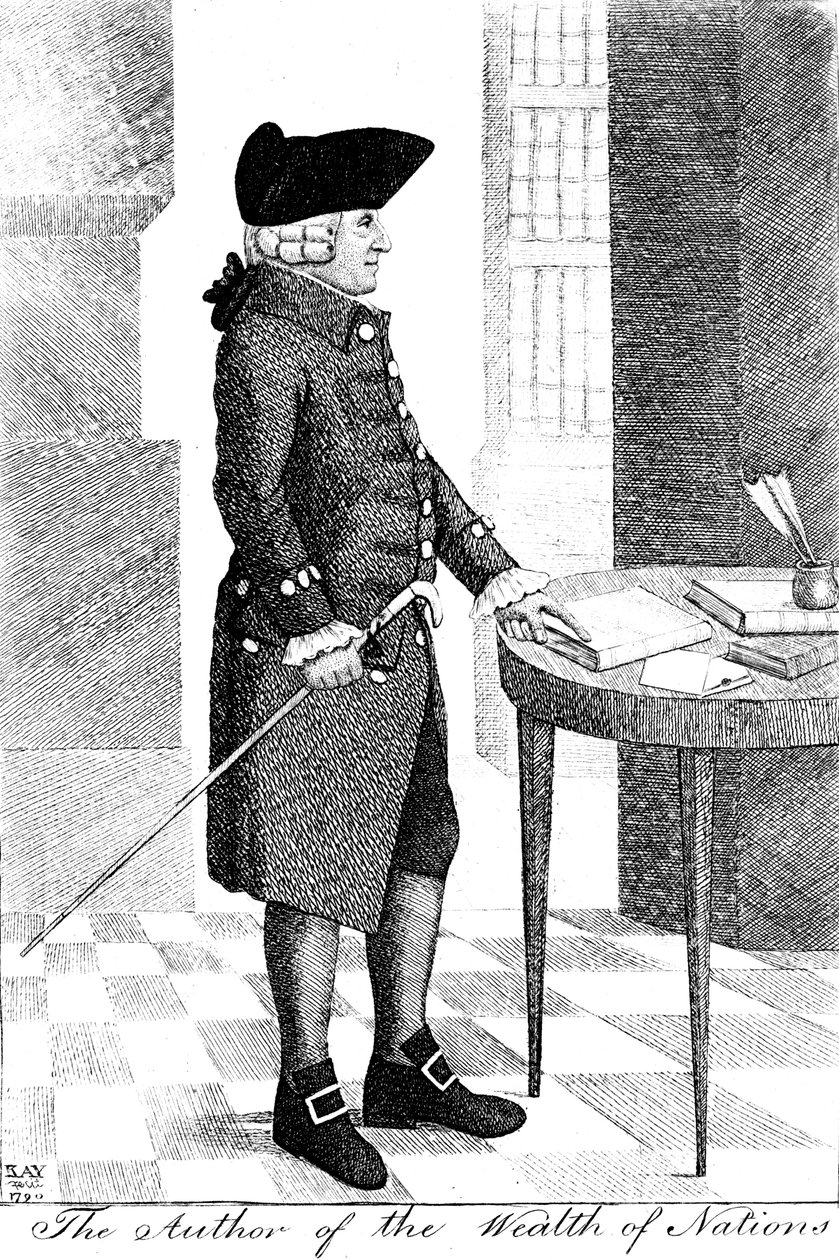 एडम स्मिथ 1723-1790, स्कॉटिश दार्शनिक और अर्थशास्त्री, 1790 द्वारा जॉन केयू
