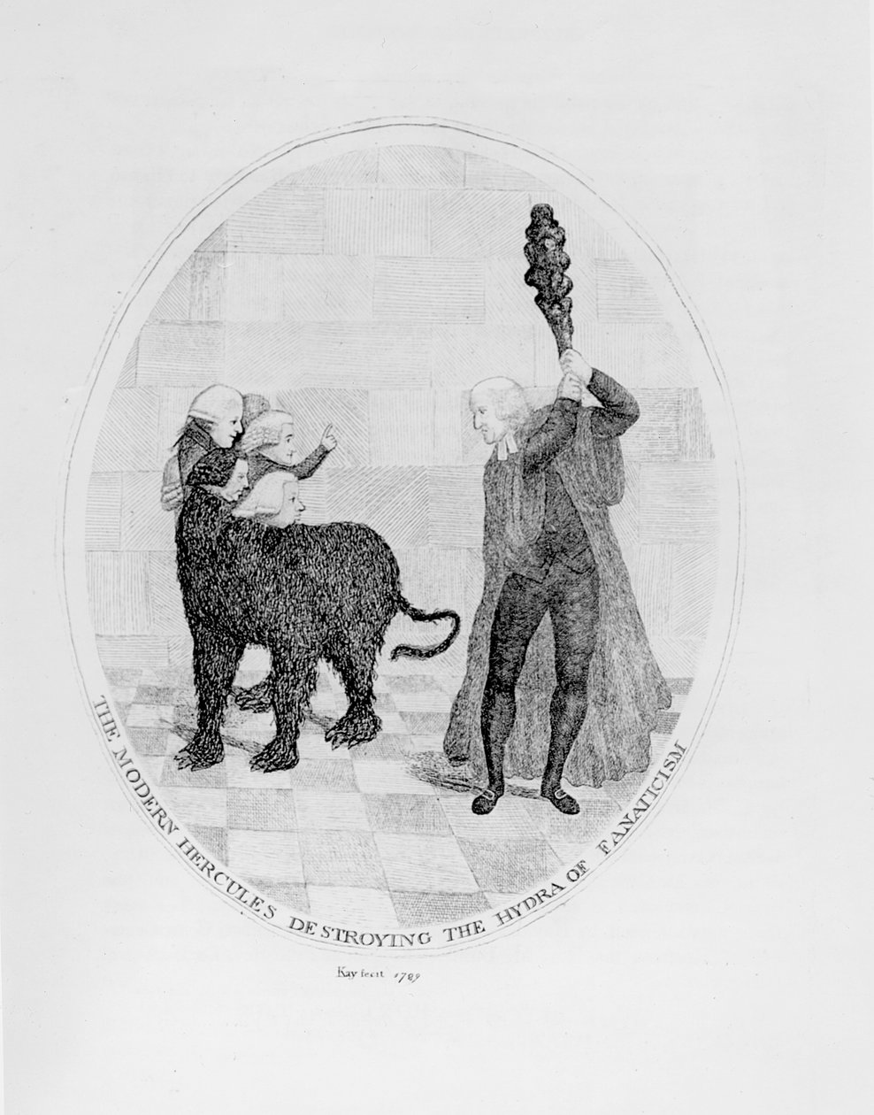आधुनिक हरक्यूलिस फेनटासिज्म के हाइड्रा को नष्ट करने वाला, 1789 द्वारा जॉन केयू