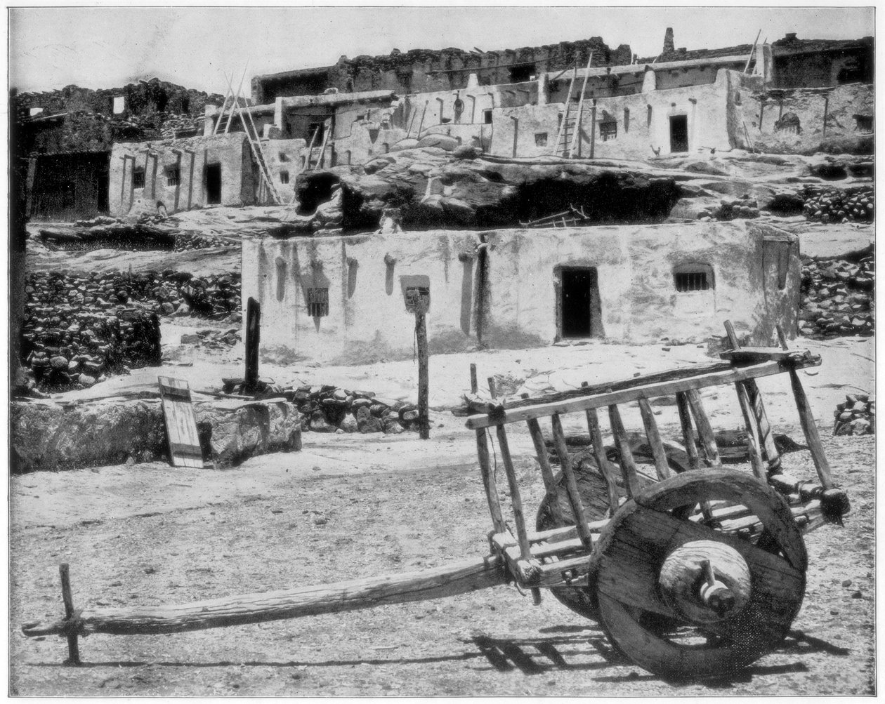 एडोब हाउस, न्यू मैक्सिको, यूएसए, 19 वीं शताब्दी के अंत में। द्वारा जॉन एल। स्टोडर्ड