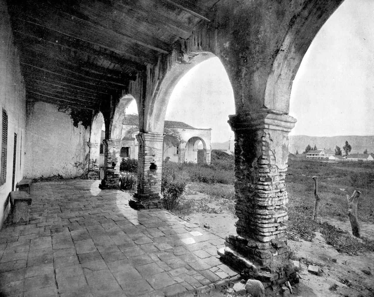 सैन जुआन, योसेमाइट घाटी, कैलिफोर्निया, अमेरिका, 1893 का मिशन। द्वारा जॉन एल। स्टोडर्ड