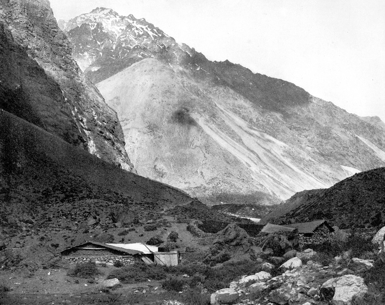 उस्पलाटा, एंडीज पर्वत, दक्षिण अमेरिका, 1893 का दर्रा। द्वारा जॉन एल। स्टोडर्ड