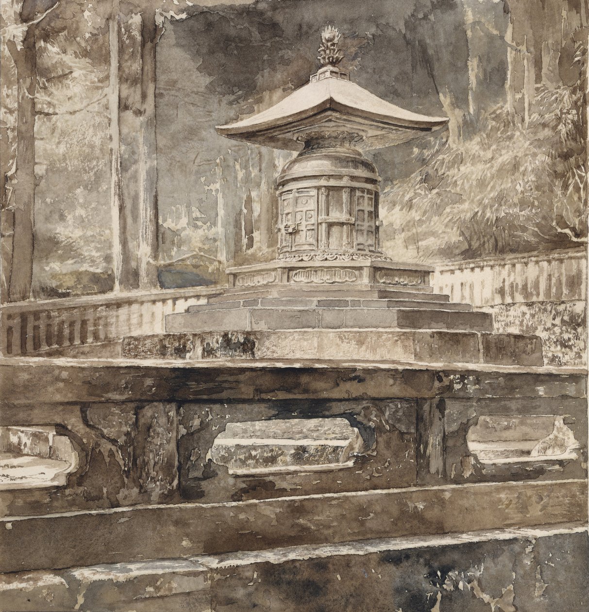 इयासु तोकुगावा का मकबरा, 1888। द्वारा जॉन ला फ़ार्गे