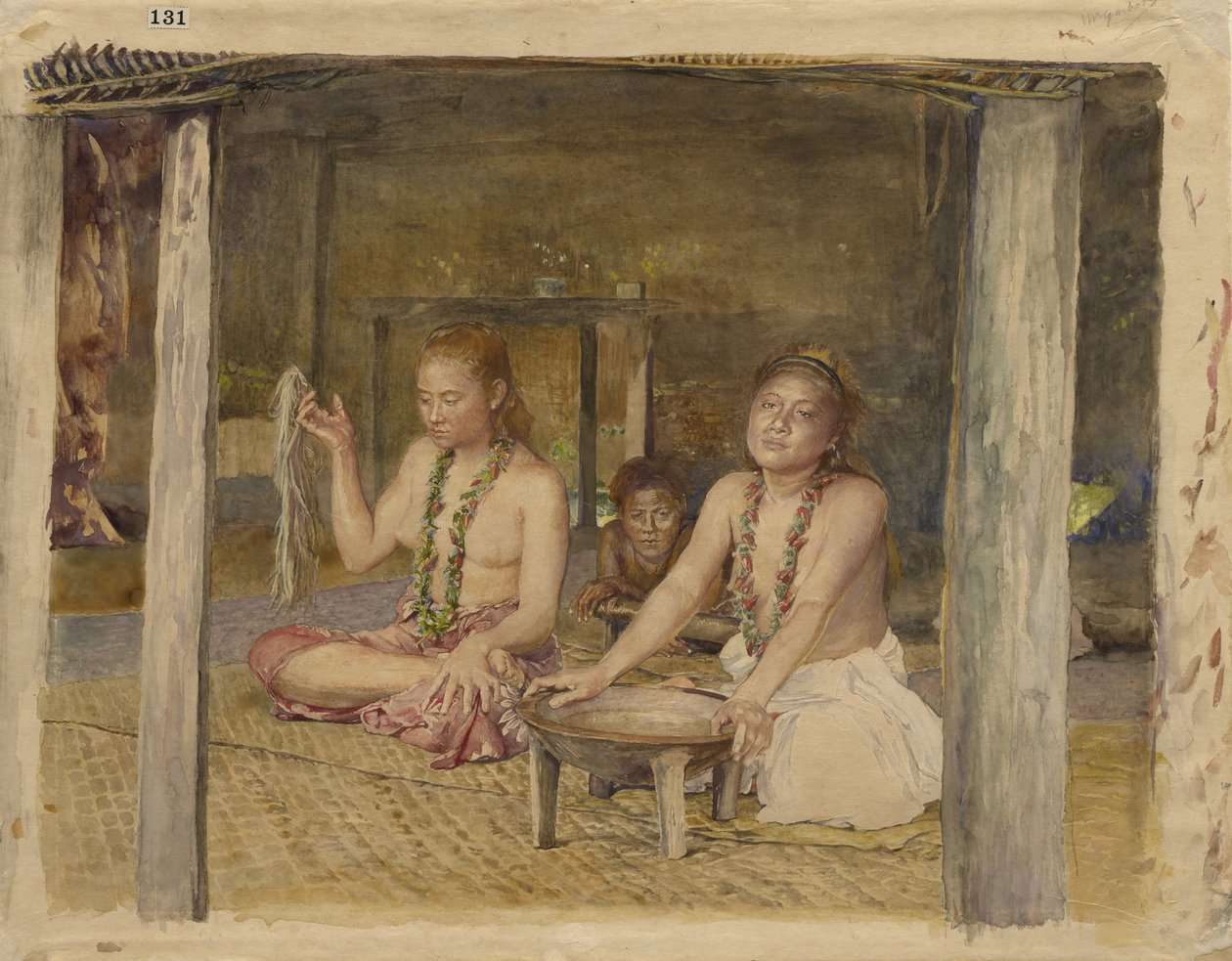 सिओफु के साथ शिव टोफ़े के घर में कावा बनाते हुए, c.1893 द्वारा जॉन ला फार्गे या लाफार्ज