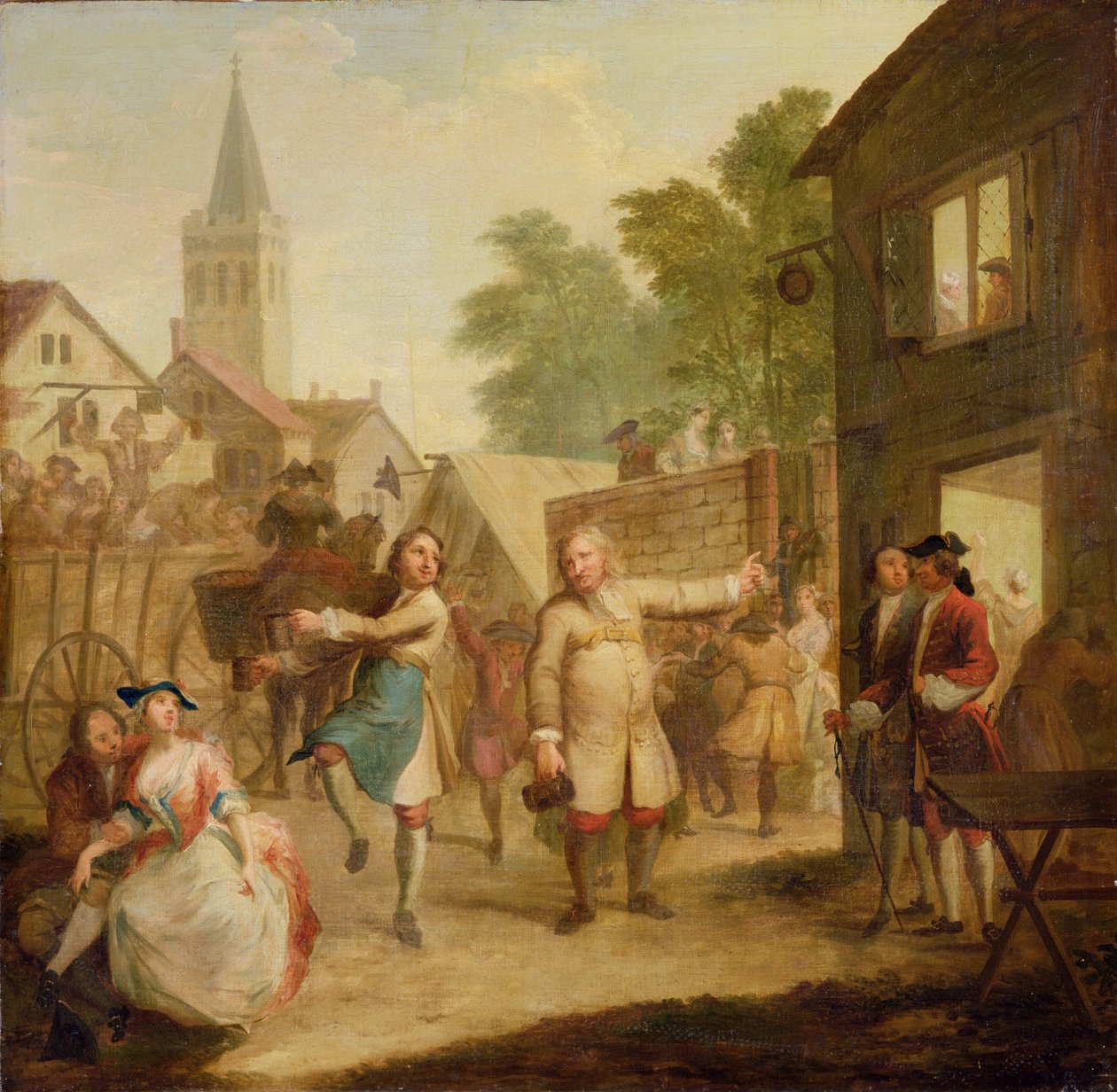 अपने पिता के बावजूद होब ने नृत्य जारी रखा, c.1726 (कैनवास पर तेल) द्वारा जॉन लैगुएरे