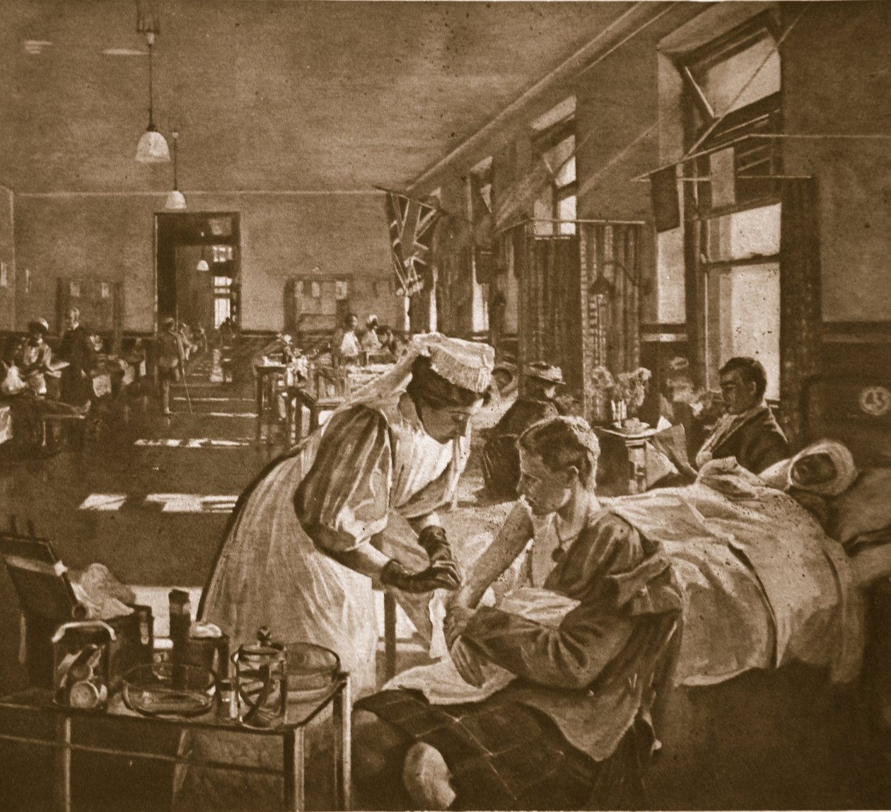 घायल; द लंदन हॉस्पिटल, 1914-19 द्वारा जॉन लैवरी
