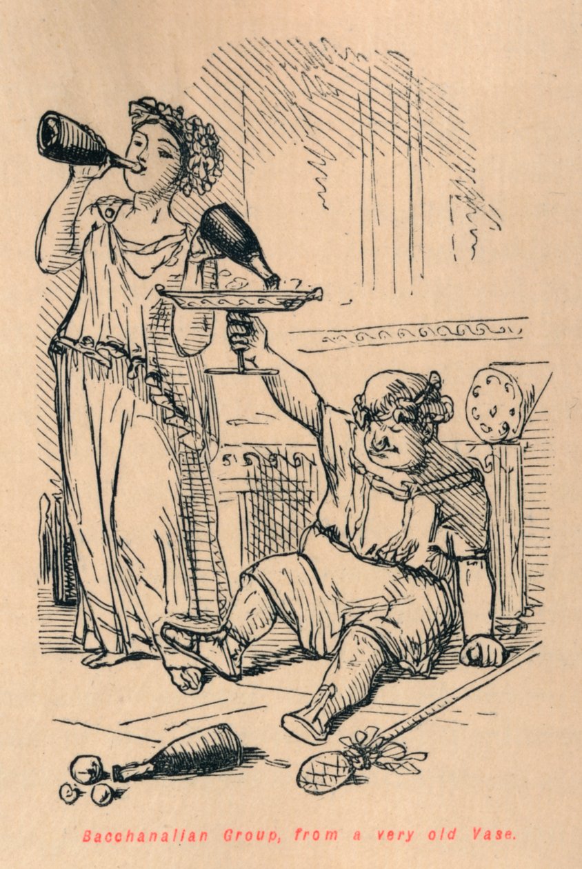 एक बहुत पुरानी फूलदान, 1852 से Bacchanalian Group द्वारा जॉन लीचो