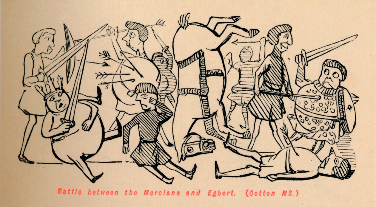 Mercians और Egbert के बीच लड़ाई, c1860, c1860 द्वारा जॉन लीचो