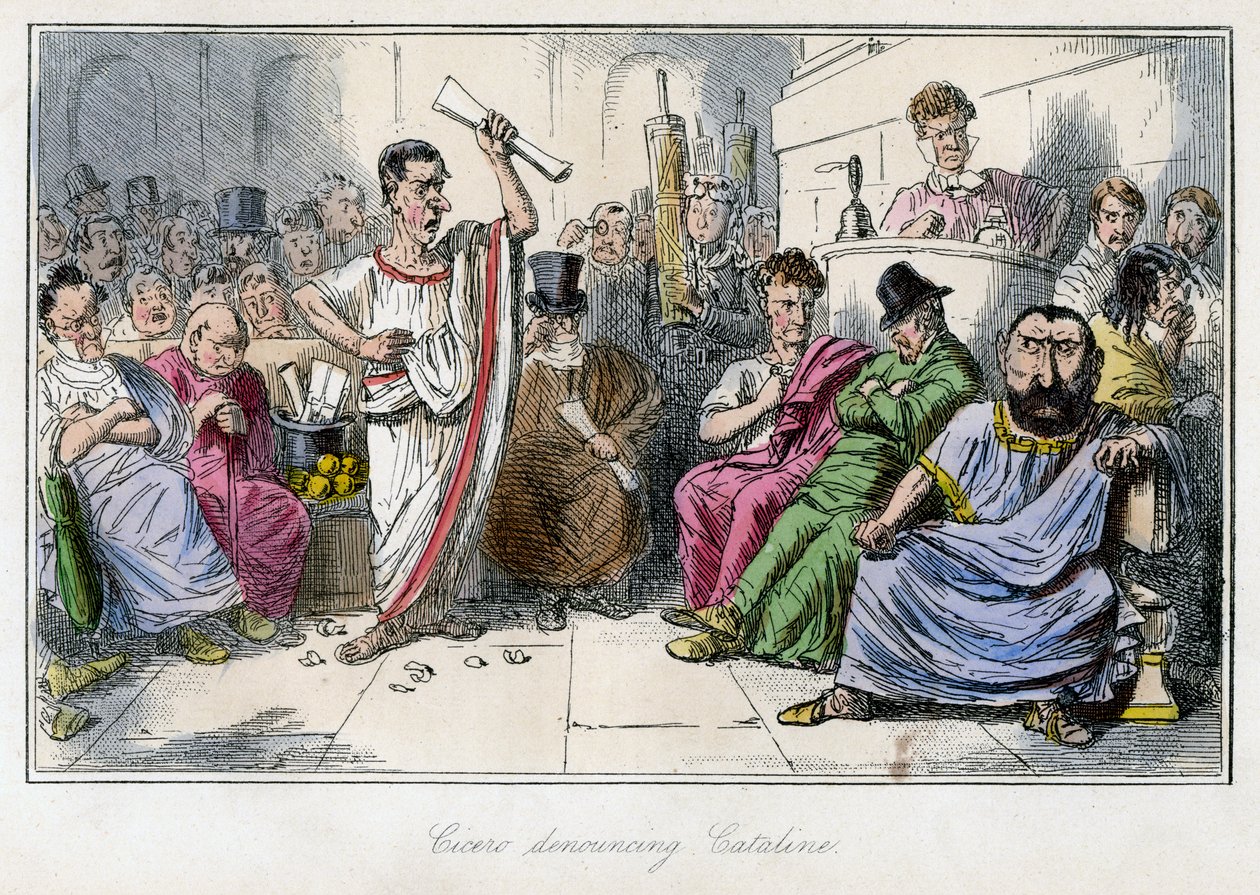 सिसेरो ने कैटलिन की घोषणा की, 1850 के दशक। द्वारा जॉन लीचो