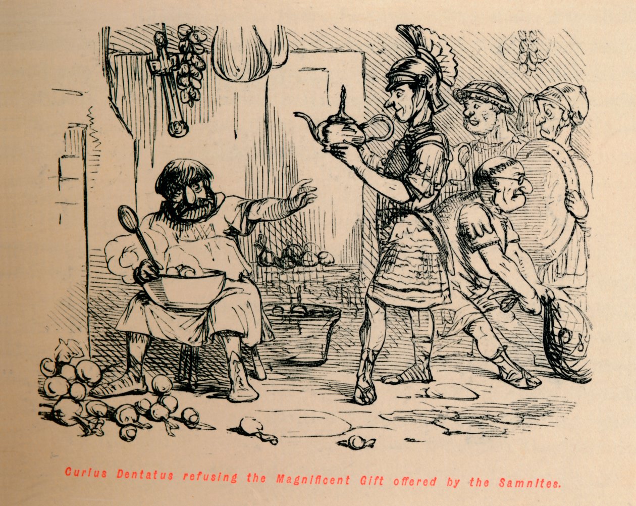 क्यूरियस डेंटेटस ने 1852 में समनियों द्वारा पेश किए गए शानदार उपहार को मना कर दिया द्वारा जॉन लीचो