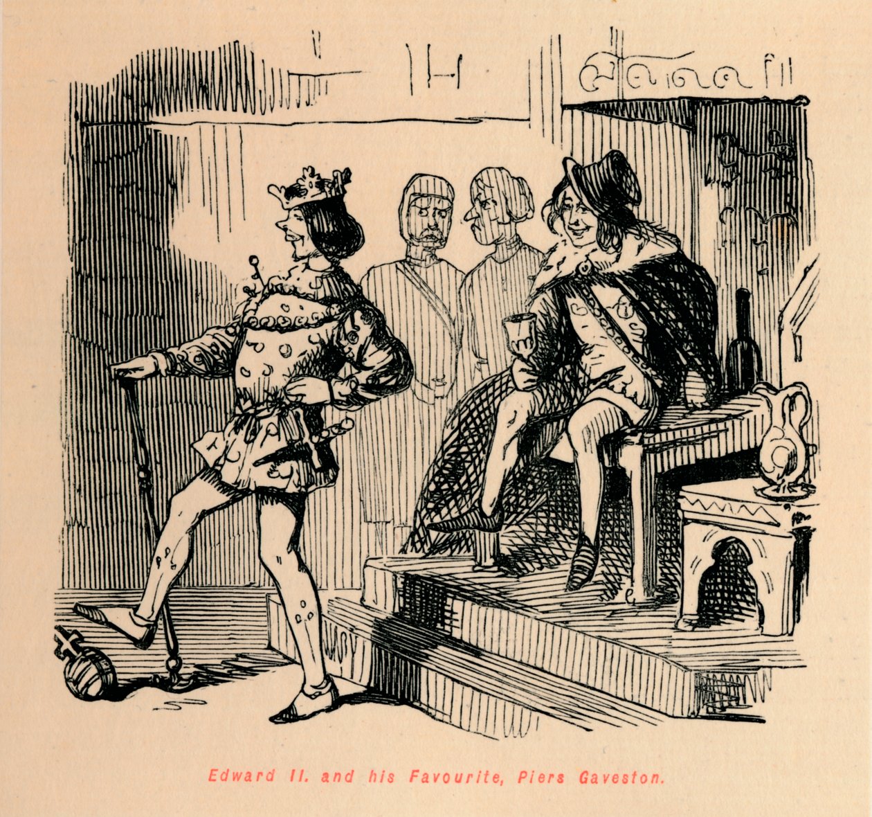 एडवर्ड II। और उनके पसंदीदा, पियर्स गेवेस्टन, c1860, c1860 द्वारा जॉन लीचो